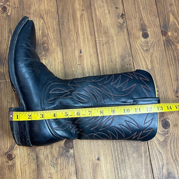Vintage Justin Boots black mens size 9.5 western cowboy boots - Picture 12 of 12